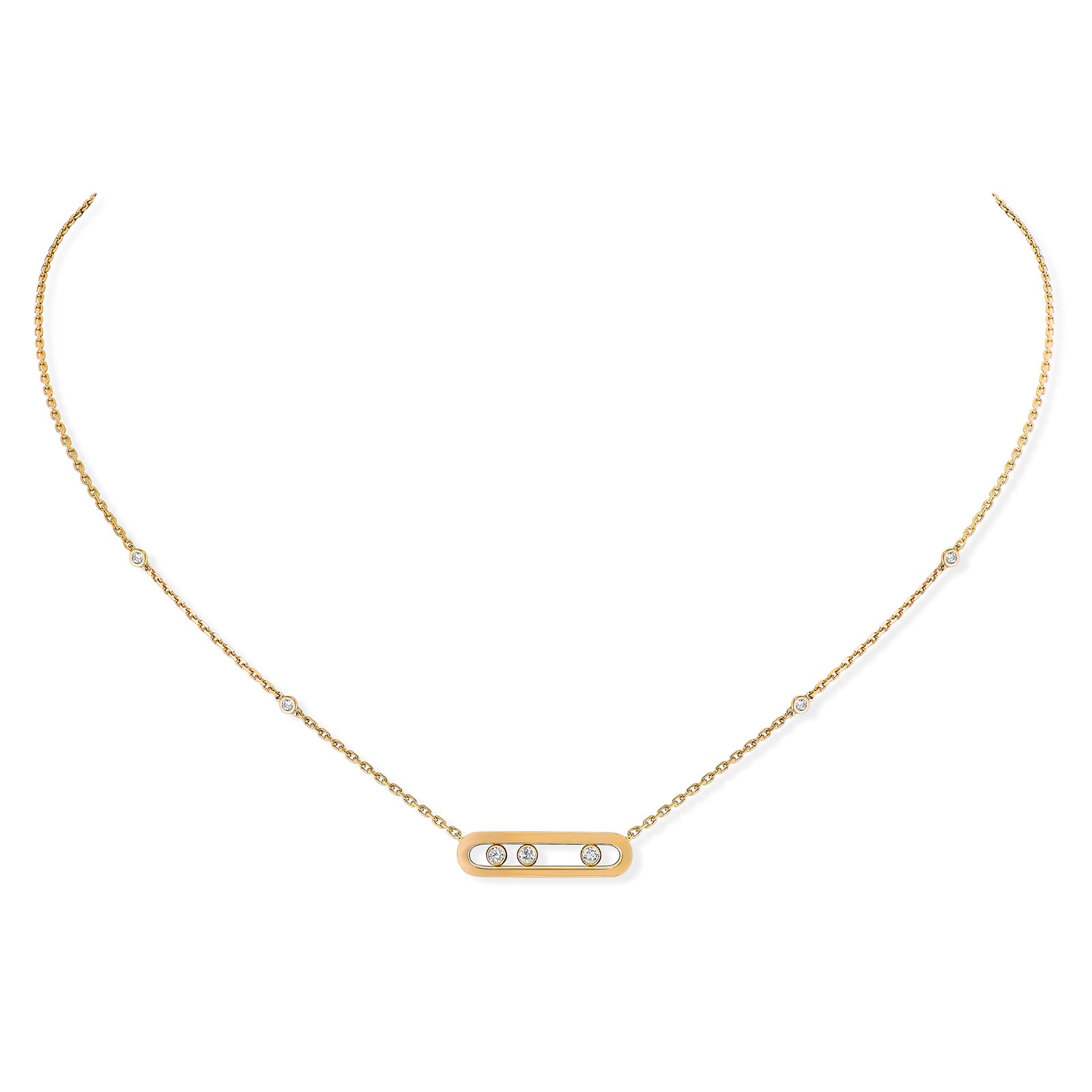 18ct Yellow Gold Baby Move 0.15ct Diamond Necklace