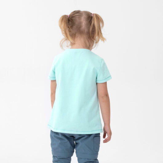 Kids Hiking T-shirt - MH100 Kid Aged 2-6 - Turquoise Glow