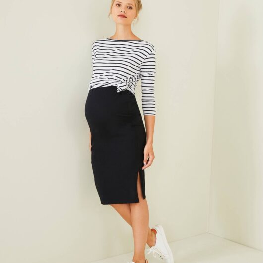 Long Tube Skirt for Maternity black