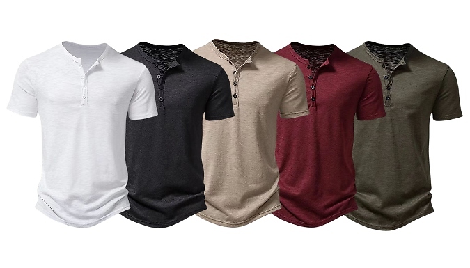 Men's Solid-Colour T-Shirt - 5 Colours, 6 Sizes
