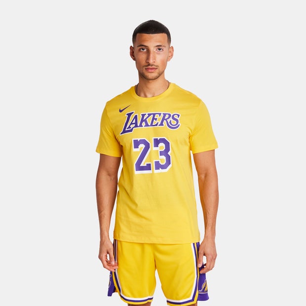 Nike NBA|LeBron Men T-Shirts - Yellow - Size S - Cotton Jersey