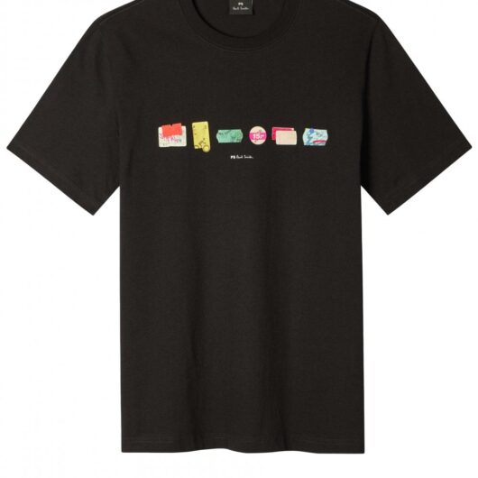 PAUL SMITH PS REGULAR FIT PRINT T SHIRT Size: XXL, colour: BLACK