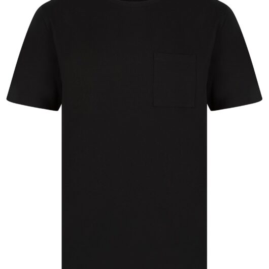 T-Shirts Nagisa Premium Relaxed Boxy Oversize Fit Crew Neck T-Shirt with Chest Pocket in Jet Black - Nines Collection / S - Tokyo Laundry