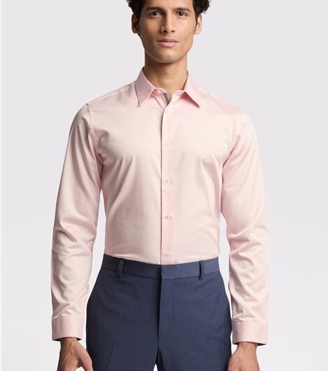 Ted Baker Pink Mens Shirt, Long Sleeve, Slim fit